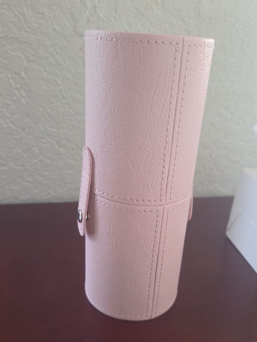 Travel Roll-Up Makeup brush leather Case in Pink